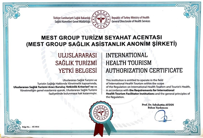 Uluslararası Sağlık Turizmi Yetki Belgesi